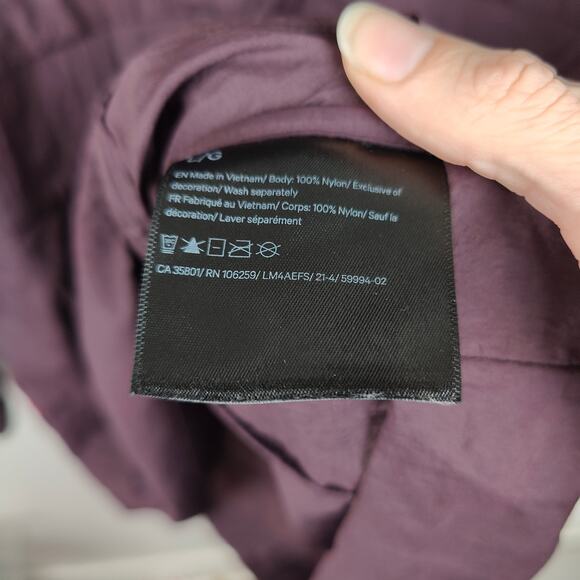 Lululemon lab Packable Anorak Pelt Jacket Mens Large Purple Hooded Poncho Vented - Picture 7 of 9